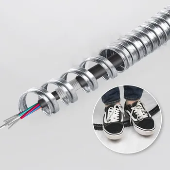 1 М метален маркуч с пластмасово покритие горенето на резба корпус за окабеляването на гофрирана тръба с пластмасово покритие за кабелна линия защитна Тръба Ръкав