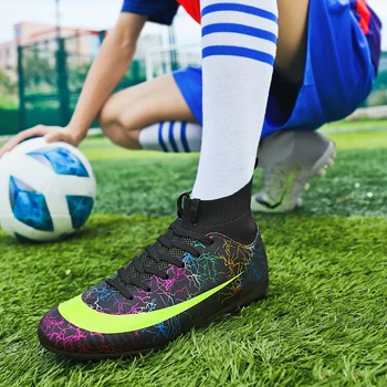 2022 Футболни Обувки Професионални Футболни Обувки FG Дишащи Футболни Обувки С Принтом Детски Обувки За Футзала За Тренировки На Закрито Мъжки Маратонки