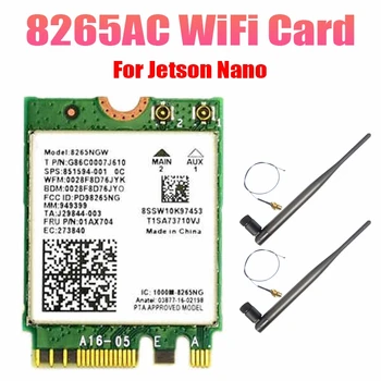 AU42 -AC8265 WiFi Карта + 6 dbi Антена Адаптер За в jetson Nano 300 Mbps с + 867 Mbps на 2,4 Ghz И 5 Ghz двойна лента модул NGFF BT4.2
