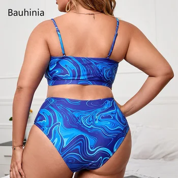 Bauhinia Бикини С Висока Талия 2022 Плаж Плюс Размера на Бански костюми повдигащ Бански Костюм За Жени комплект от 2 теми Бански Костюм