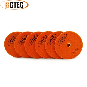 BGTEC 4 инча 6 бр. # 200 мокри диамант гъвкави полиращи подплата 100 mm шлайфане диск за гранит, мрамор, керамика