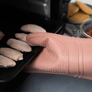 BILL.F Силиконови ръкавици дебели памучни топлоизолационни за микровълнова фурна, срещу печене, домакински ръкавици, инструменти за печене, двустранни