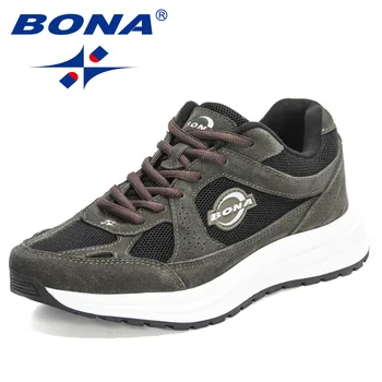 BONA 2022 Нова Дизайнерска Ежедневни Обувки, Дишаща Улични Маратонки, Мъжки Лека Обувки, Мъжки Есенно-Пролетно Обувки за Бягане