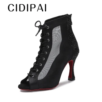 CIDIPAI/ Танцови Обувки На червената подметка, Дамски Обувки За латино Танци За Салса, танго, Обувки За Момичета, Спортни Танцови Обувки За Помещения, Дишаща Мрежа Обувки За Партита