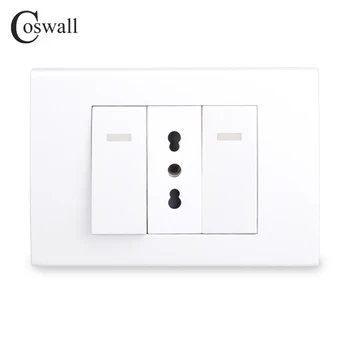 Coswall Италиански /Чили Стандартна Стенни Изход Универсален Изход ЕС + 2 USB Порта на Зарядното устройство за мобилни устройства + On/Off Кулисный ключа за лампата