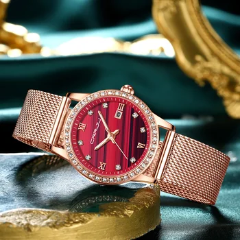 CRRJU висок клас на Марката Луксозни Дамски Часовник е Водоустойчив Модни Дамски Часовници Дамски Кварцов Часовник Relogio Feminino Montre Femme