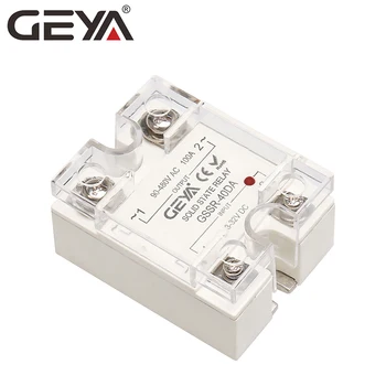 GEYA Еднофазно твердотельное реле SSR 10DA/25DA/ 40DA/60DA/80DA/ 100DA на постоянен ток в променлив с Пластмасов капак