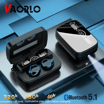 M9 Bluetooth 5,2 Слушалки TWS Слот Слушалки Led Сензорен Втулки Спортни Безжични Слушалки Слушалки С HD Микрофон 2000 mah Зареждане на Бо