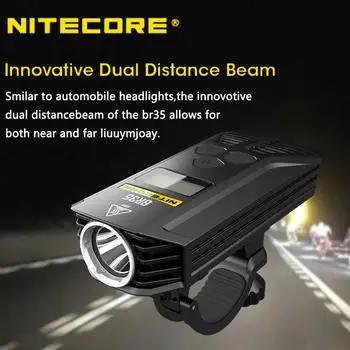 NITECORE BR35 Велосипеден фенер с Висока мощност, Акумулаторна батерия 1800 лумена Вграден акумулаторна батерия 6800 mah с CREE XM-L2 U2 Led фенер Велосипеди