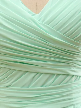 QNZL-95 # Потребителски Цвят и Дълги Рокли на Шаферките Мятно-Зелена Шифоновое Рокля За Сватбени партита, Вечерна рокля, на Едро, Дамски Евтини Дрехи