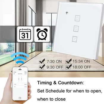 Sasha Smart Life EU WiFi Рольставни Ключ Завеса за Електрически Двигател Щори с Дистанционно Управление на Google Home Aelxa Echo