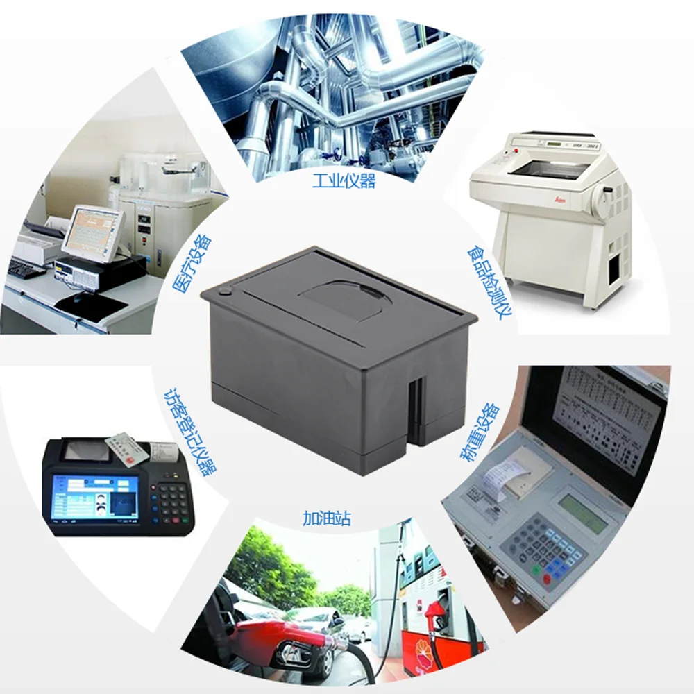Принтер притежателя панел 58mm термален за промишленото на оборудване за измерване TTL или принтер получаване на интерфейс RS232 термален Изображение 2