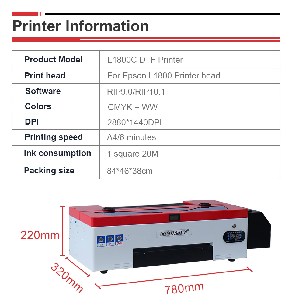 A3 DTF Принтер DTF Прехвърляне Директно на Филм Печатна Машина A3 DTF Принтер Epson L1800 За Тениски, Блузи, Дънки DTF Принт Изображение 5