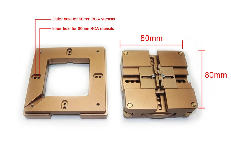 Комплект за Реболлинга BGA Регулируема Поялната Станция 80 мм-90 мм Автоматично Блокиране на Точно Позициониране Подходящ За различни чипове Tickness Изображение 2