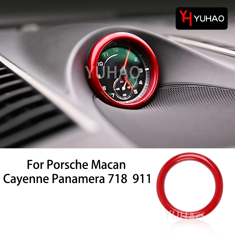 ABS Пластмаса на Таблото на Автомобила Център Часовници с Компас Декоративна Рамка Защитен Стикер За Porsche Macan Cayenne Panamera 718 911 Изображение 2