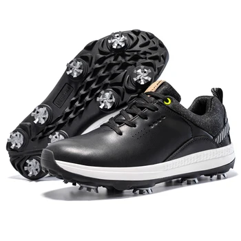 Брандираната професионална мъжки обувки за голф, нескользящая и водоустойчив тренировочная за голф обувки, мъжки обувки за голф, без бодли, мъжки обувки за голф