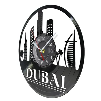 Дубай Кулата Бурж Халифа Рекордните Часовници Обединените Арабски Емирства Хоризонт Близък Изток Стенно Изкуство Винил Градския Пейзаж, Вид На Арабски Начало Декор