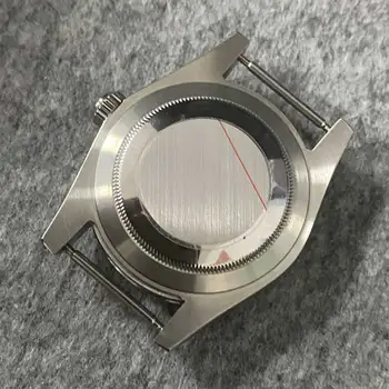 Корпус часа от неръждаема стомана 39 мм с плътен или прозрачен дъно, увеличително или плосък сапфирено стъкло за механизъм NH35/NH36