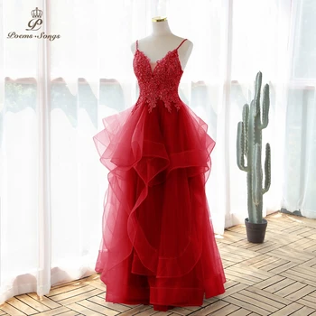 Красива Секси Вечерна рокля червен цвят, абитуриентски рокли, вечерни рокли, vestidos de fiesta robe de soirée de mariage
