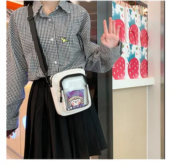 Мини чанта за Месинджър, Дамски Сладка Малка Прозрачна Прозрачна Чанта, изработена От PVC, Дамска Чанта На Рамото, Портмонета За Телефони За Момичета