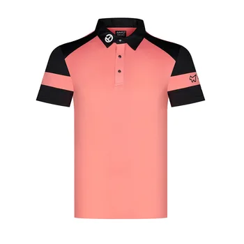 Мъжки Ризи за голф Dry Fit с Къс Ръкав Polo Ежедневна Спортна Тениска с Яка в Контрастен цвят