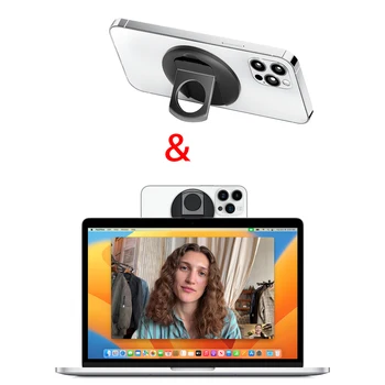 Регулируема Непрекъснато Монтиране на Камери Аксесоари Магнитен Телефон за Монтиране на Уеб Камера, Стенд за MacBook macOS Ventura за iPhone 14 13 12
