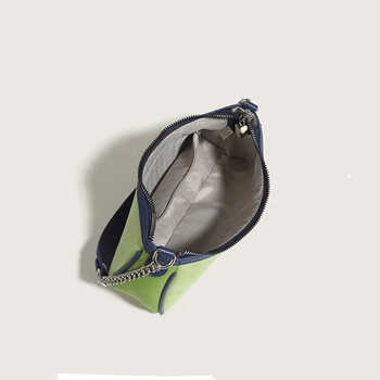 Реколта Зелено Кадифе Чанта На рамото, Дамски Модни Дамски Чанта с Бродерия на Азбуката, Дизайнерска Верижка Y2k, Женствена чанта под Мишниците, 2022